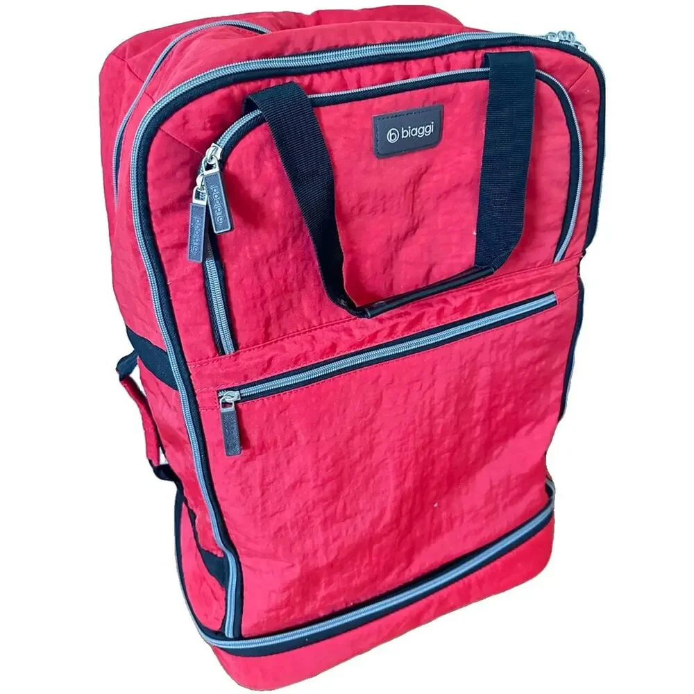 Biaggi ZipSak 27” Foldable Spinner Duffle Luggage Red 631127 Rolling Suitcase